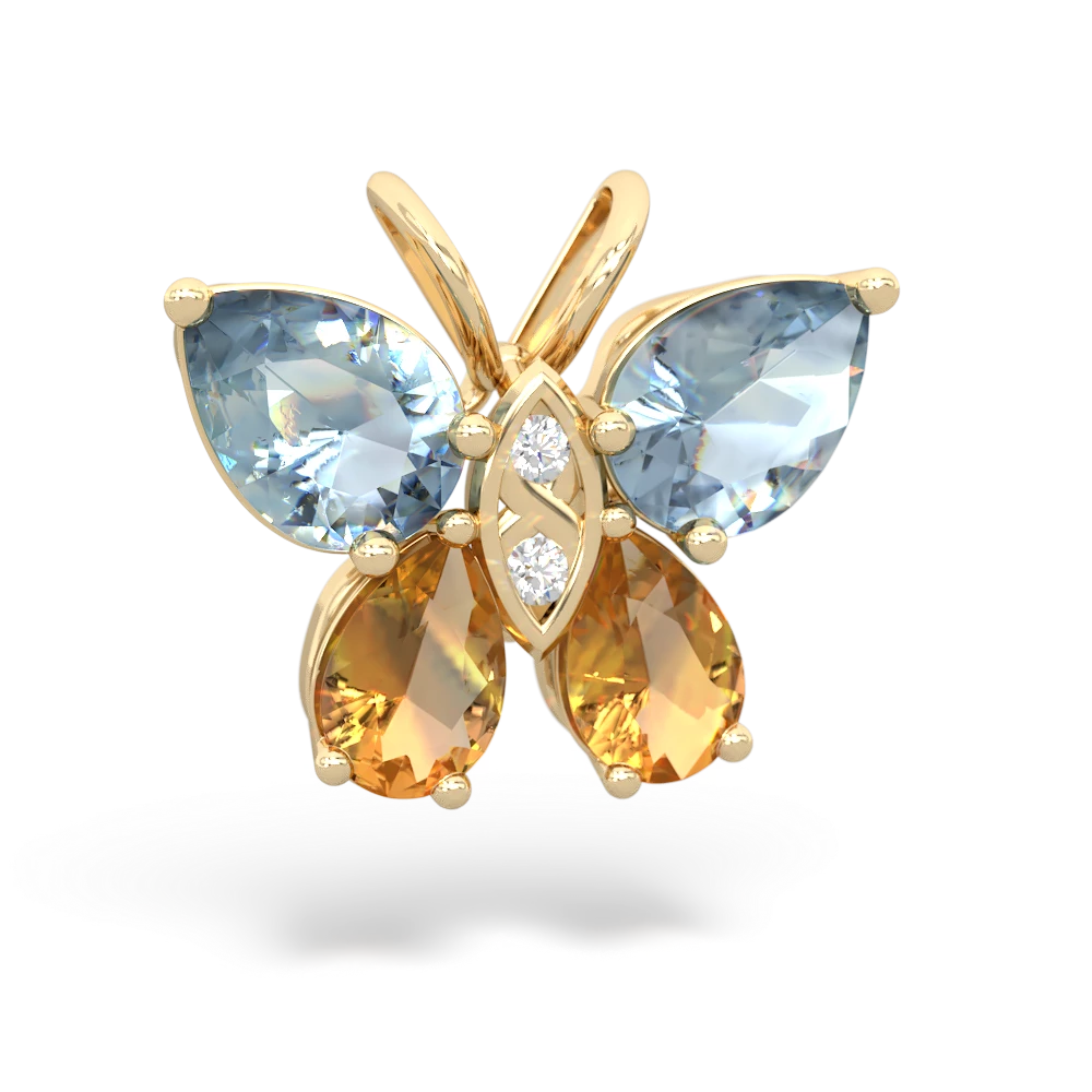 Citrine sales butterfly necklace