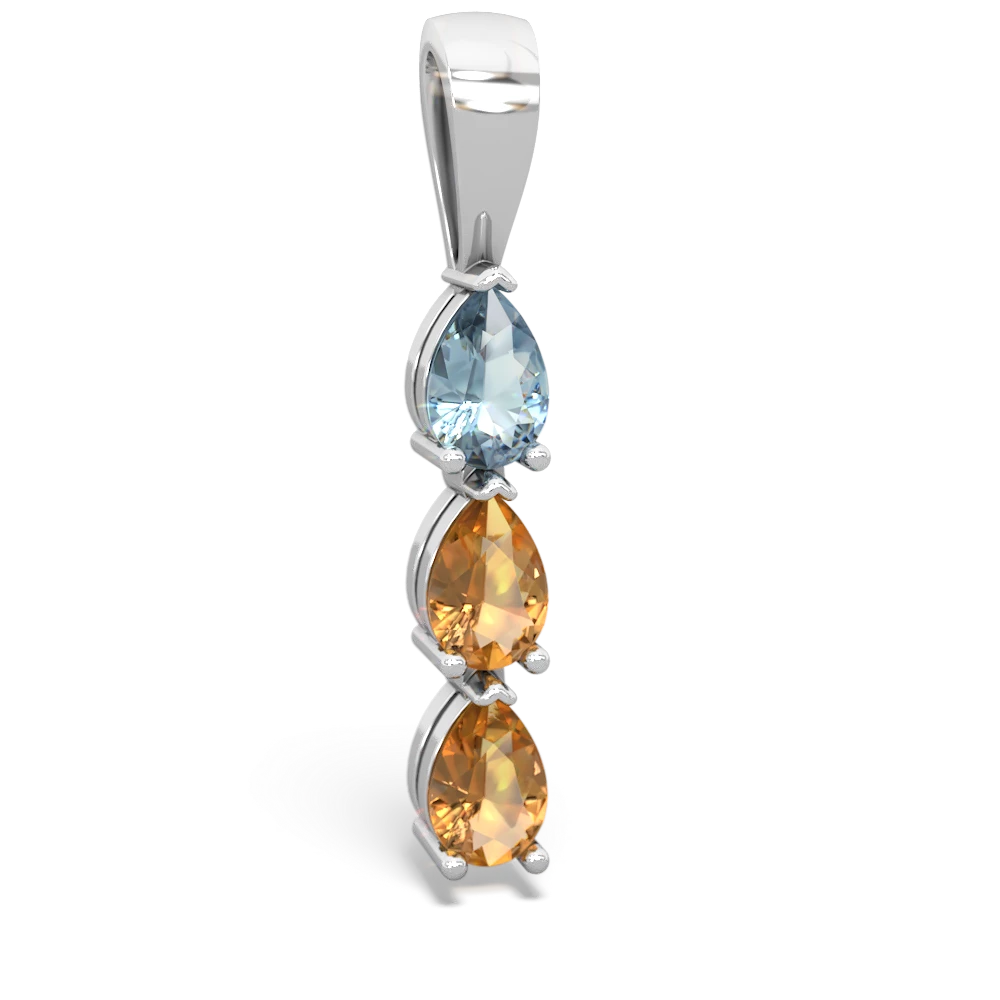 Aquamarine and citrine necklace deals