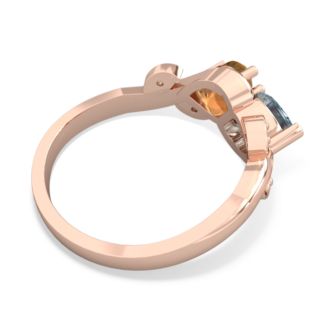 Aquamarine Floral Elegance 14K Rose Gold ring R5790