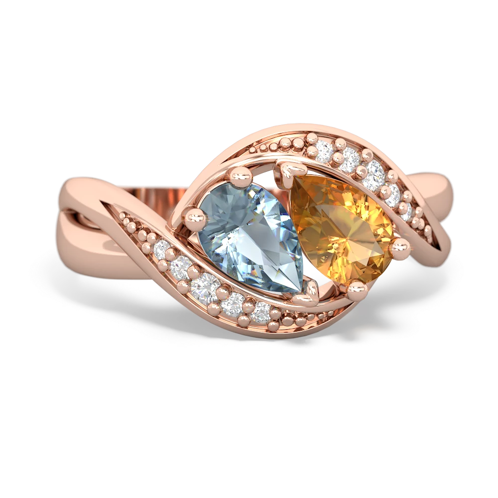 Aquamarine Summer Winds 14K Rose Gold ring R5342