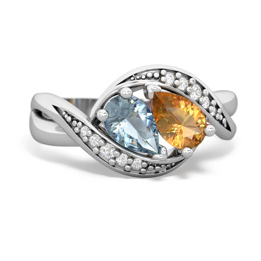 Aquamarine Summer Winds 14K White Gold ring R5342