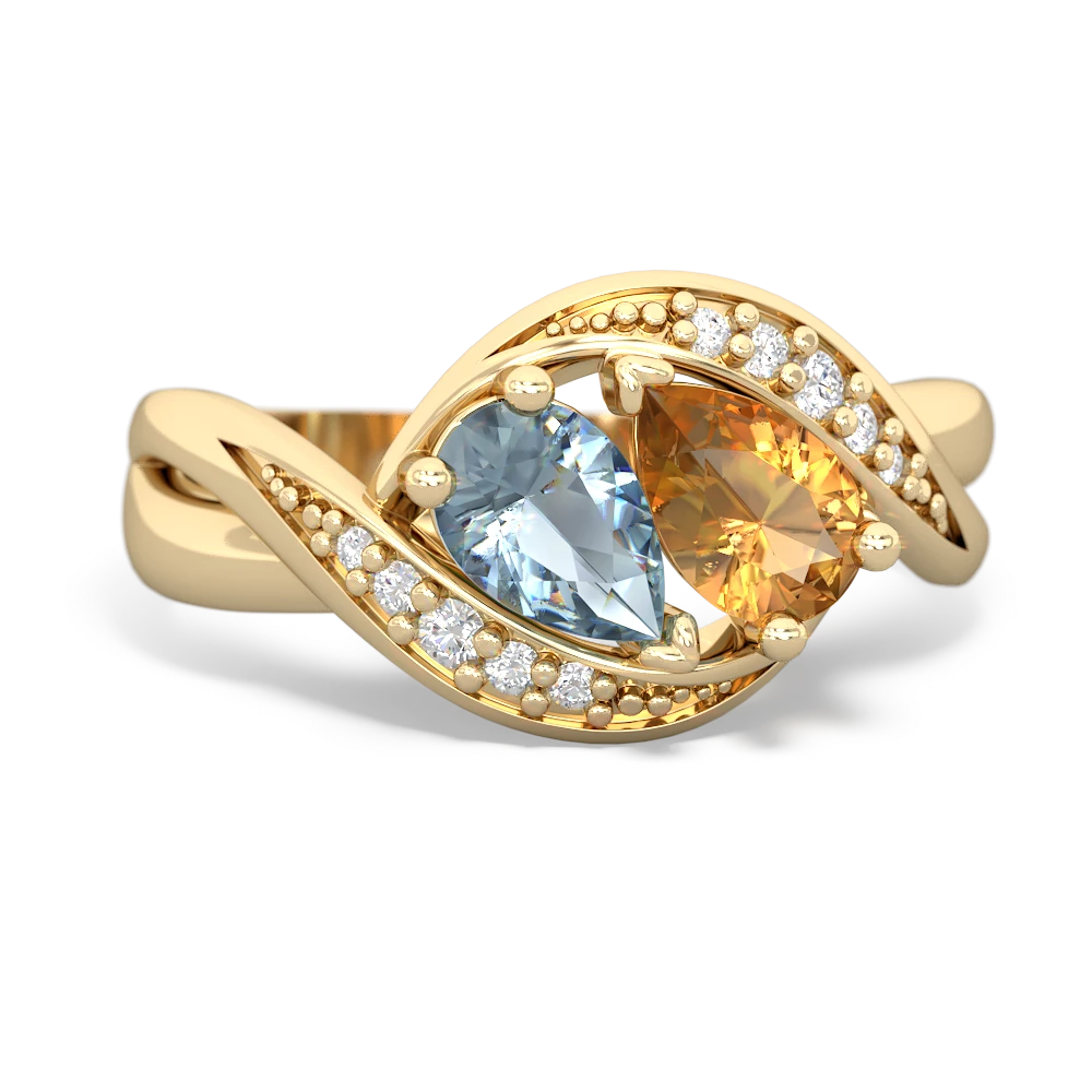 Aquamarine Summer Winds 14K Yellow Gold ring R5342