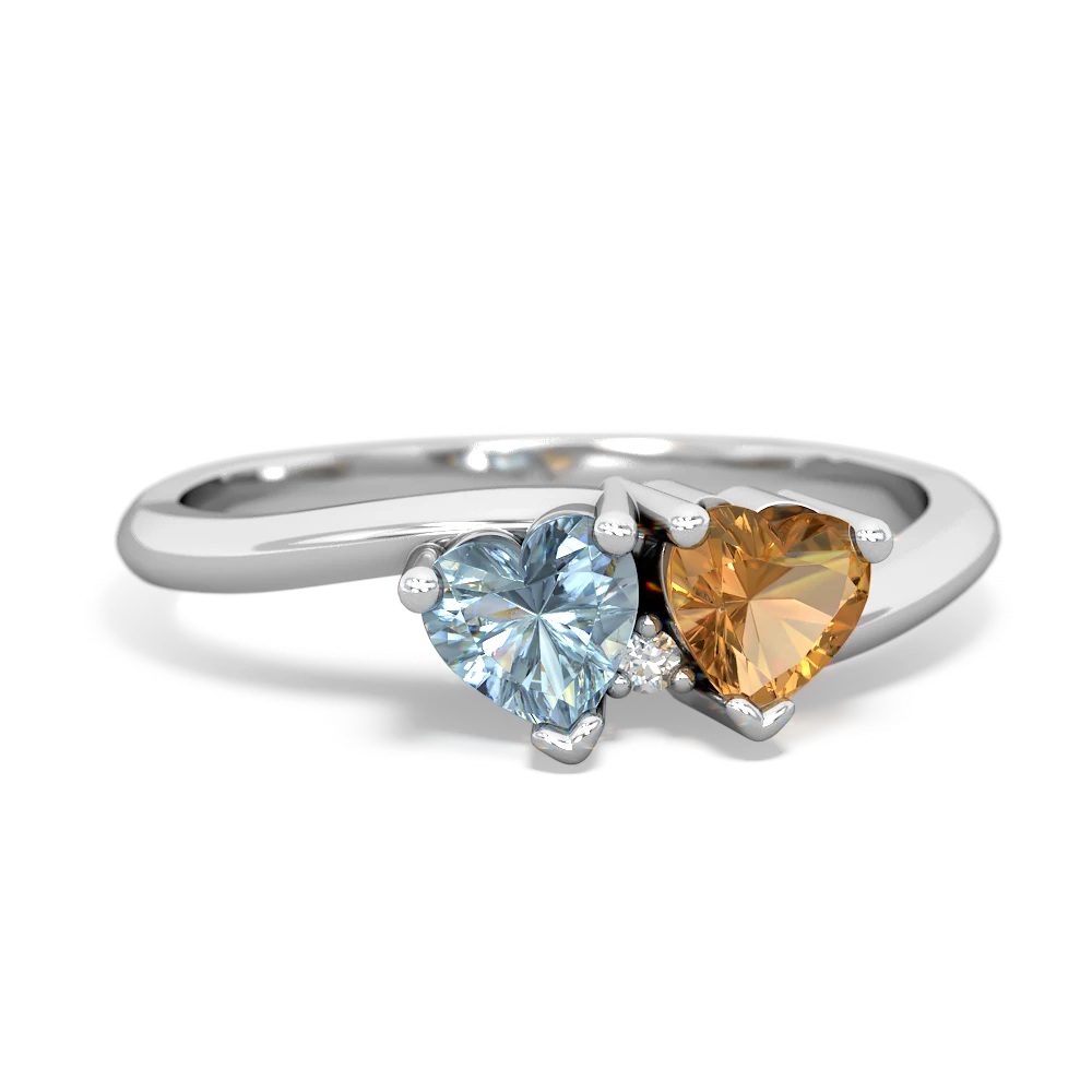 Aquamarine Sweethearts 14K White Gold ring R5260