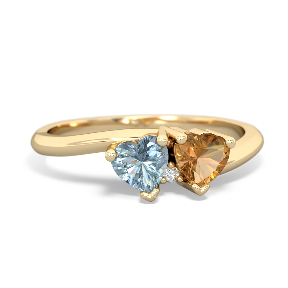 Aquamarine Sweethearts 14K Yellow Gold ring R5260