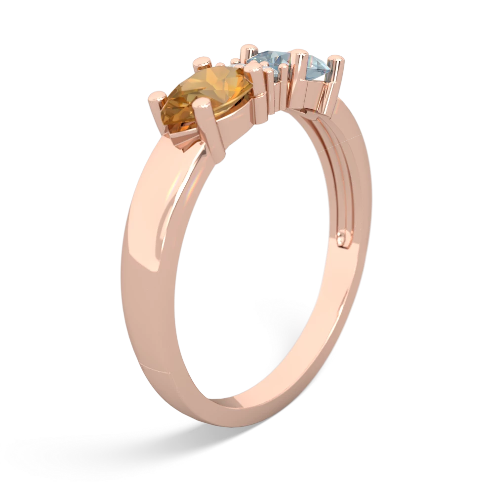 Aquamarine Pear Bowtie 14K Rose Gold ring R0865