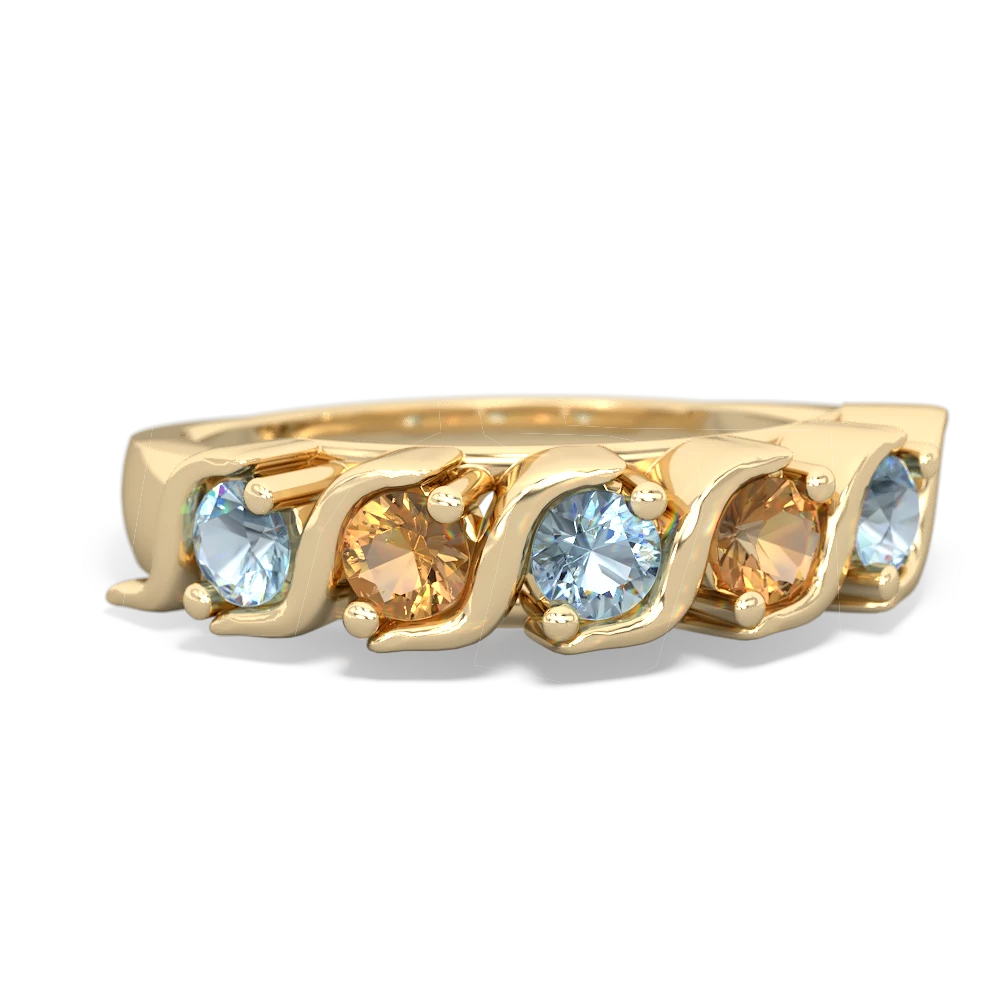 Aquamarine Anniversary Band 14K Yellow Gold ring R2089