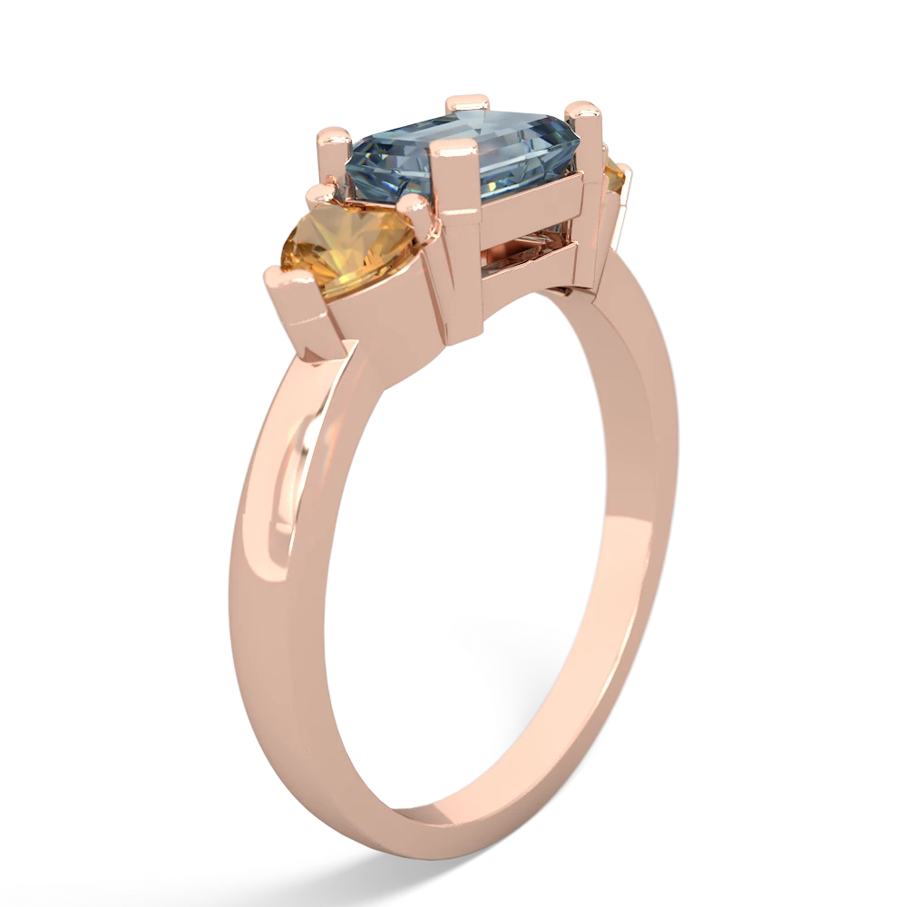 Aquamarine Three Stone 14K Rose Gold ring R5235