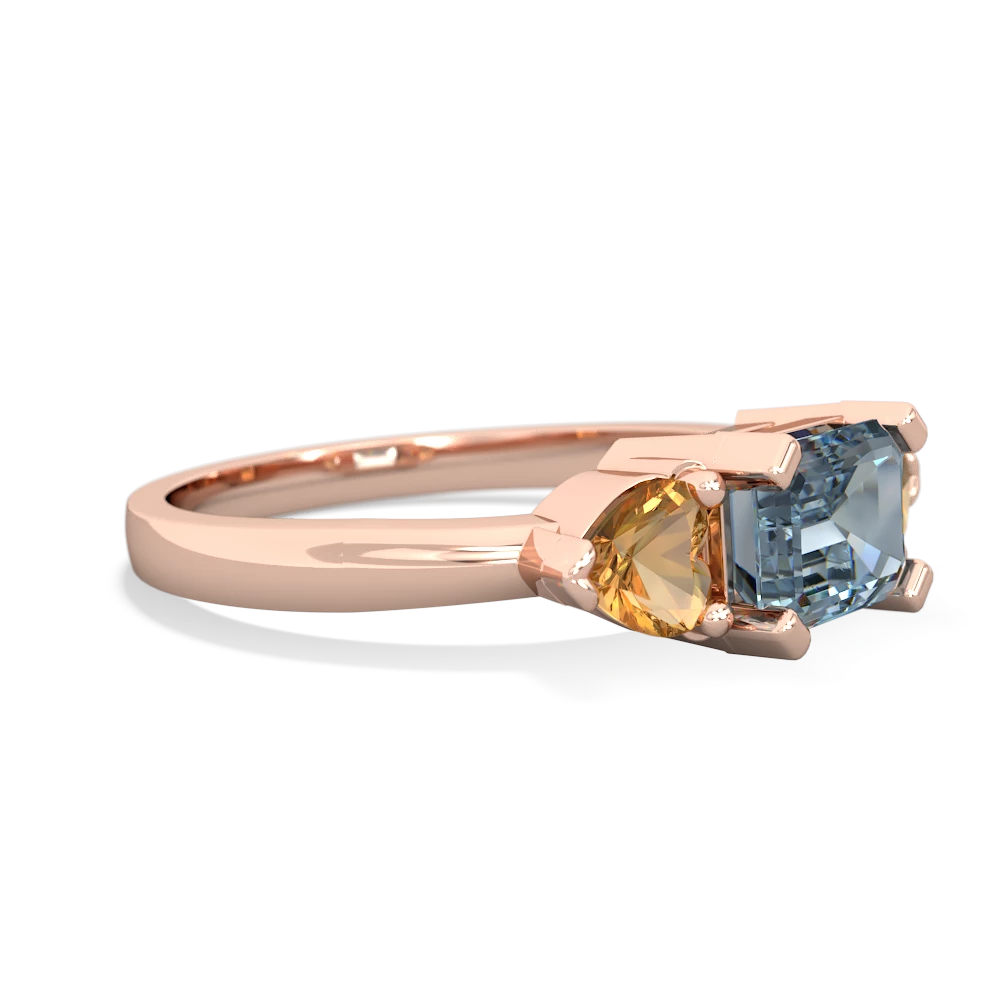 Aquamarine Three Stone 14K Rose Gold ring R5235