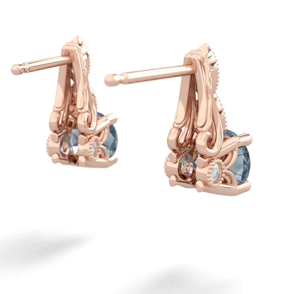 Aquamarine Antique Elegance 14K Rose Gold earrings E3100