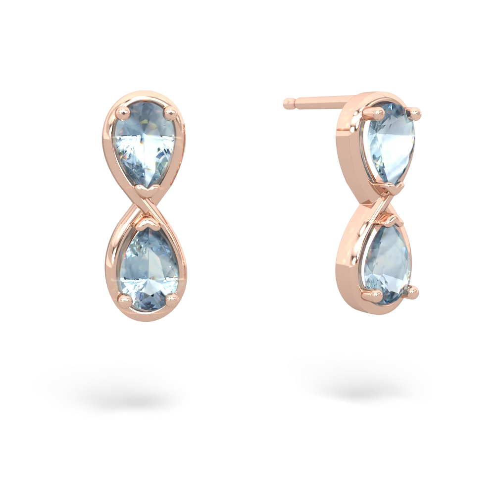 Aquamarine Infinity earrings 14K Rose Gold JewelsForMe