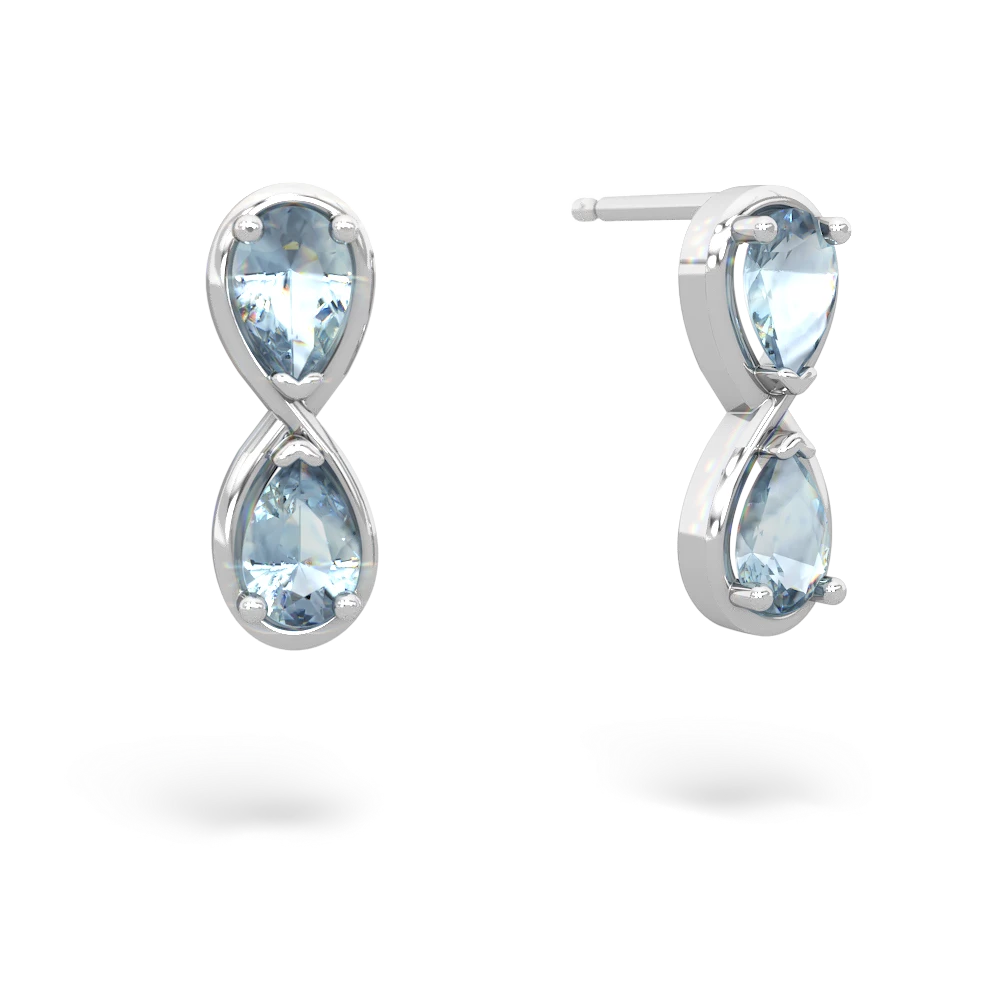 Aquamarine Infinity 14K White Gold earrings E5050