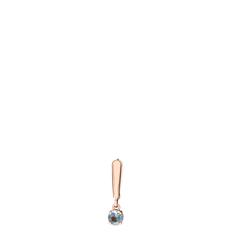 Aquamarine 5Mm Round Lever Back 14K Rose Gold earrings E2785