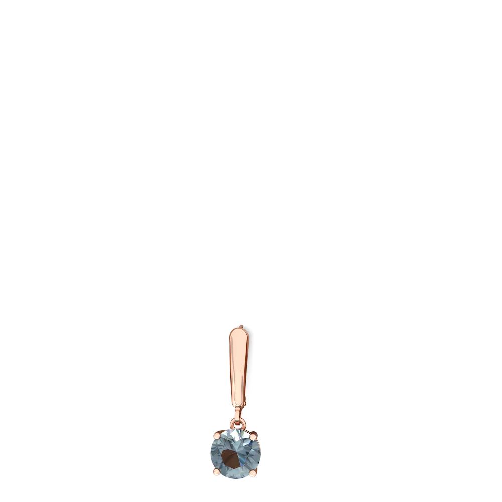 Aquamarine 8Mm  Round Lever Back 14K Rose Gold earrings E2788