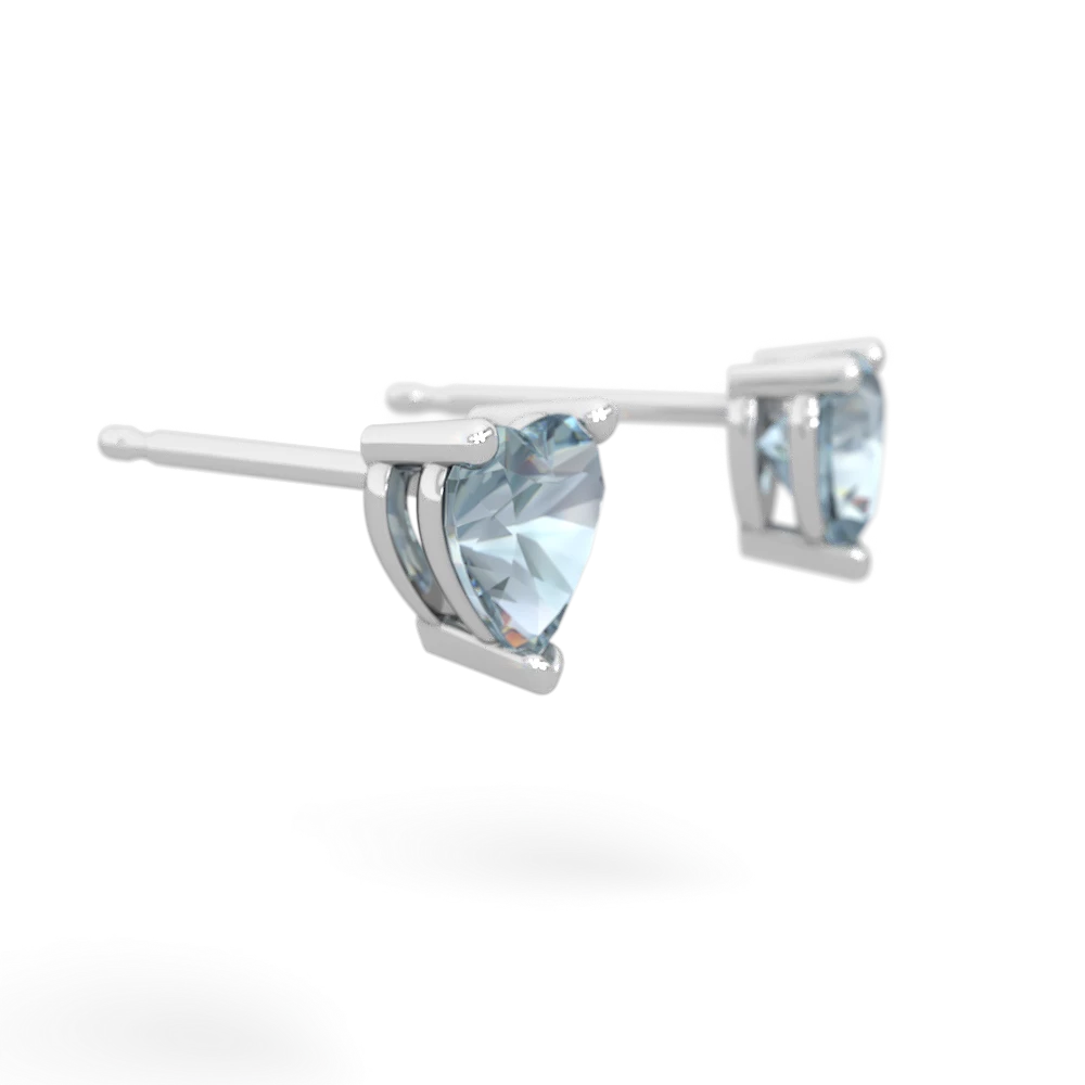 Aquamarine 5Mm Heart Stud 14K White Gold earrings E1861