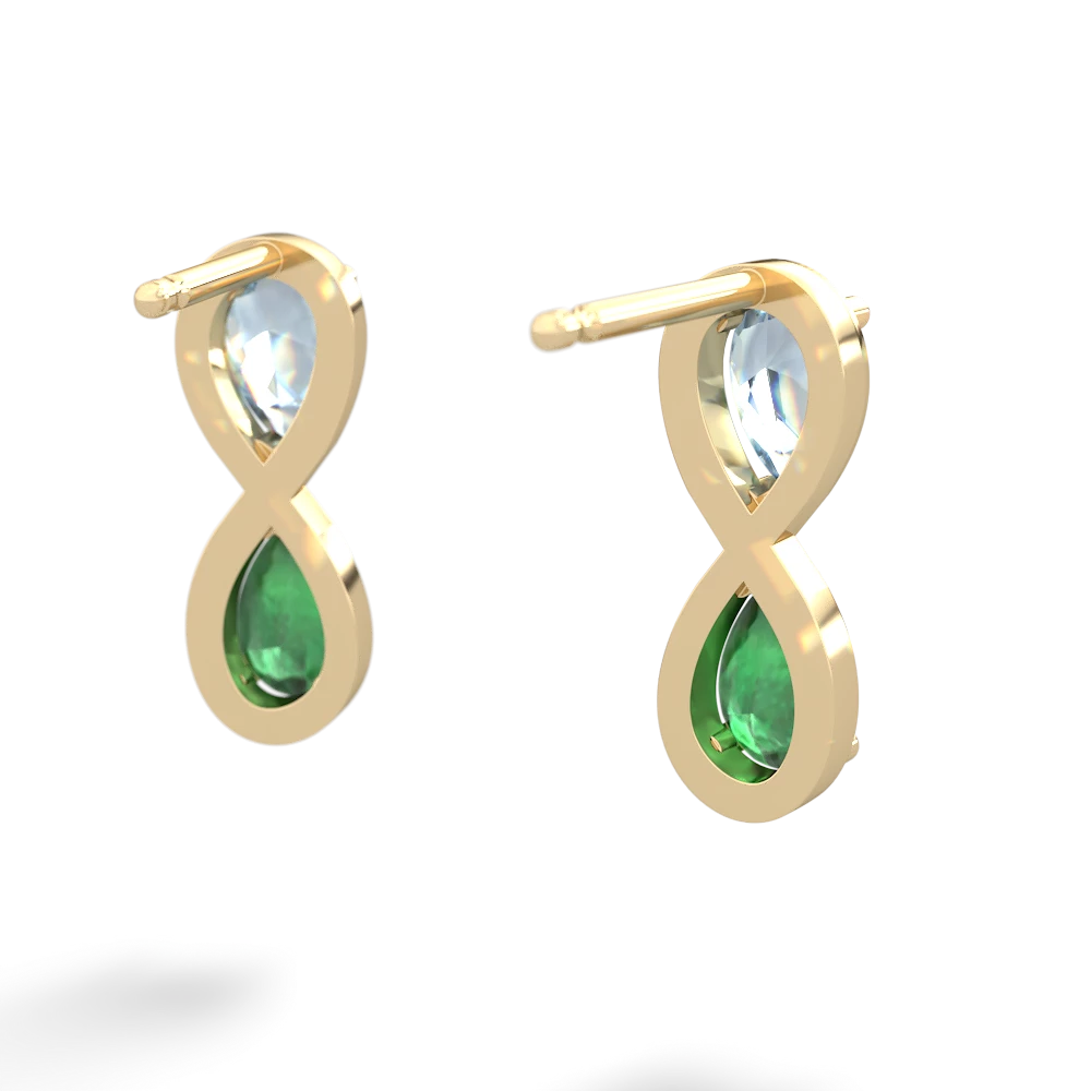 Aquamarine Infinity 14K Yellow Gold earrings E5050