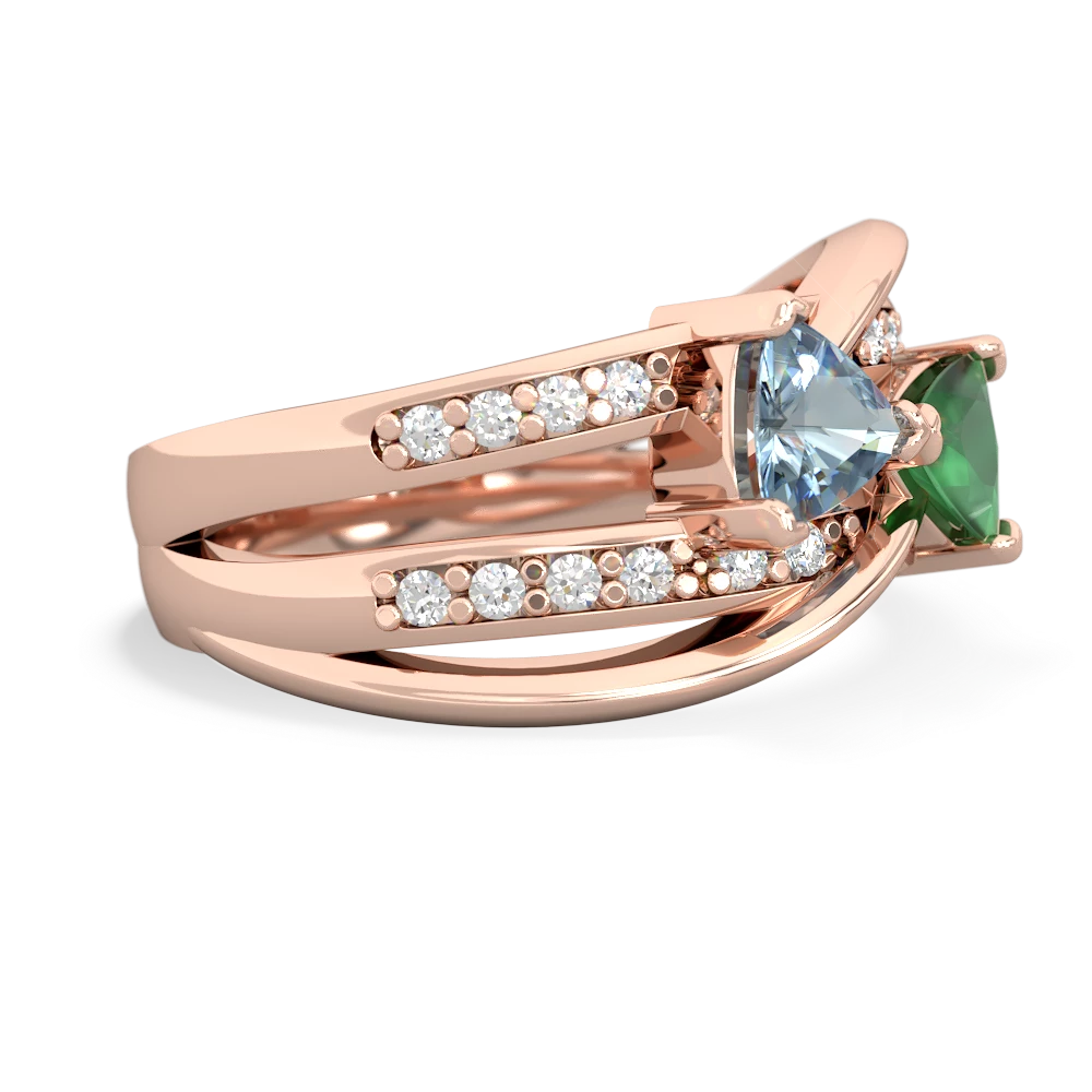 Aquamarine Bowtie 14K Rose Gold ring R2360