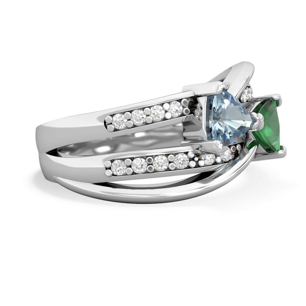 Aquamarine Bowtie 14K White Gold ring R2360