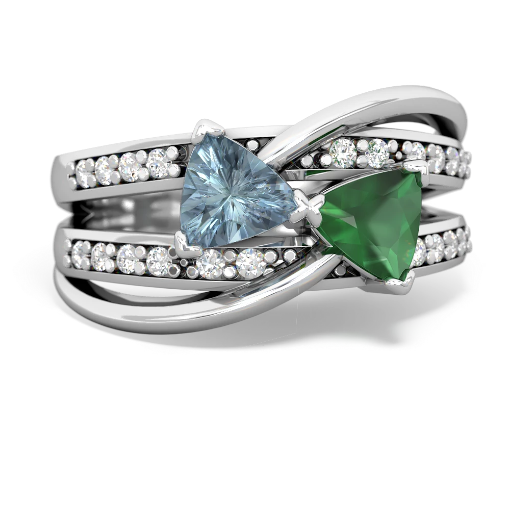 Aquamarine Bowtie 14K White Gold ring R2360