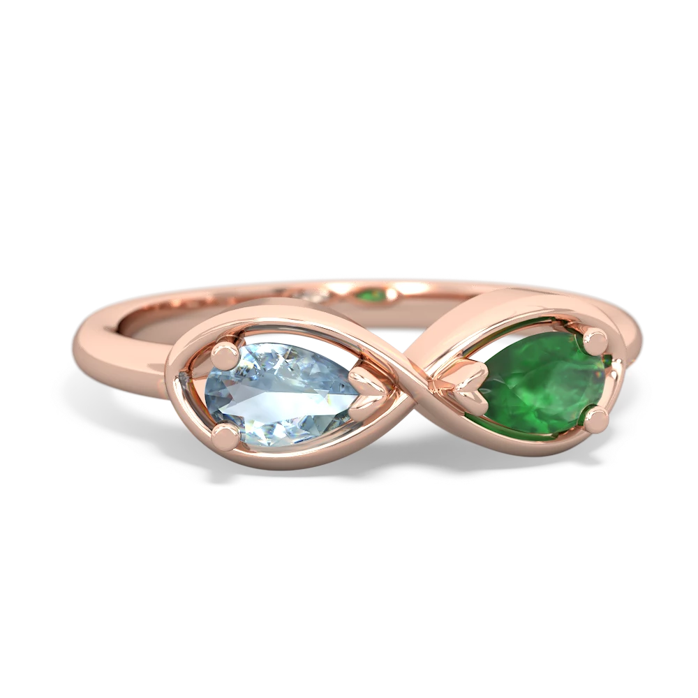 Aquamarine Infinity 14K Rose Gold ring R5050