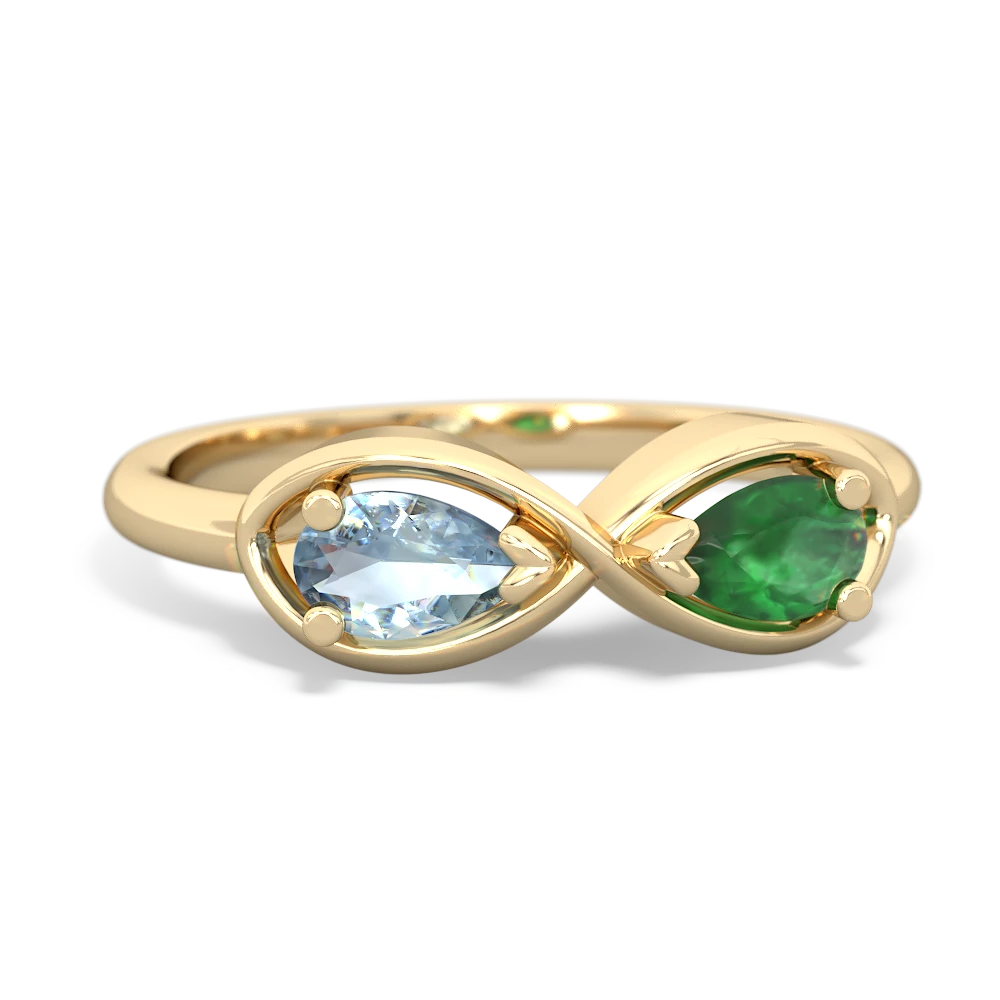 Aquamarine Infinity 14K Yellow Gold ring R5050