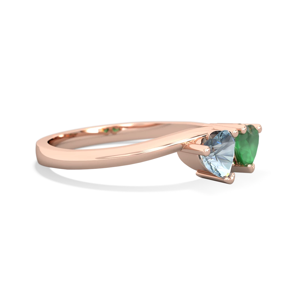 Aquamarine Sweethearts 14K Rose Gold ring R5260