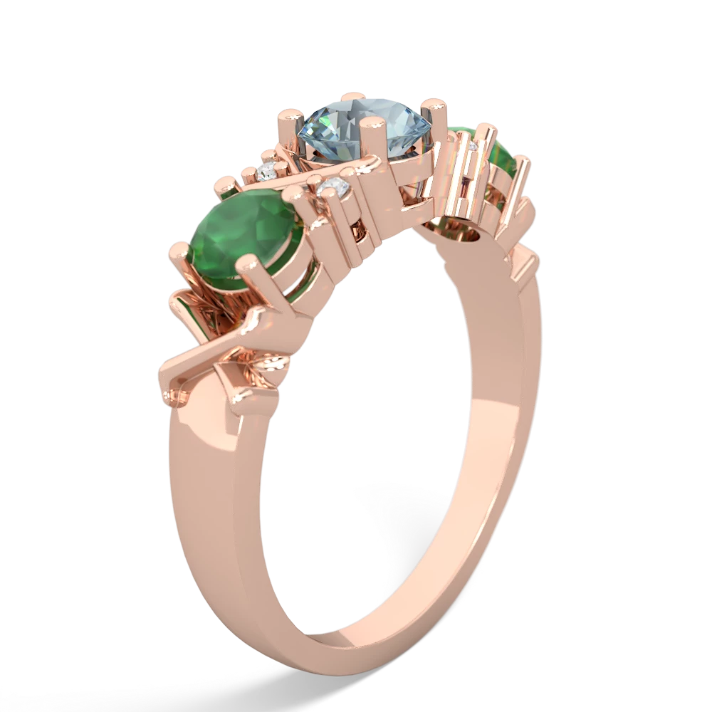 Aquamarine Hugs And Kisses 14K Rose Gold ring R5016