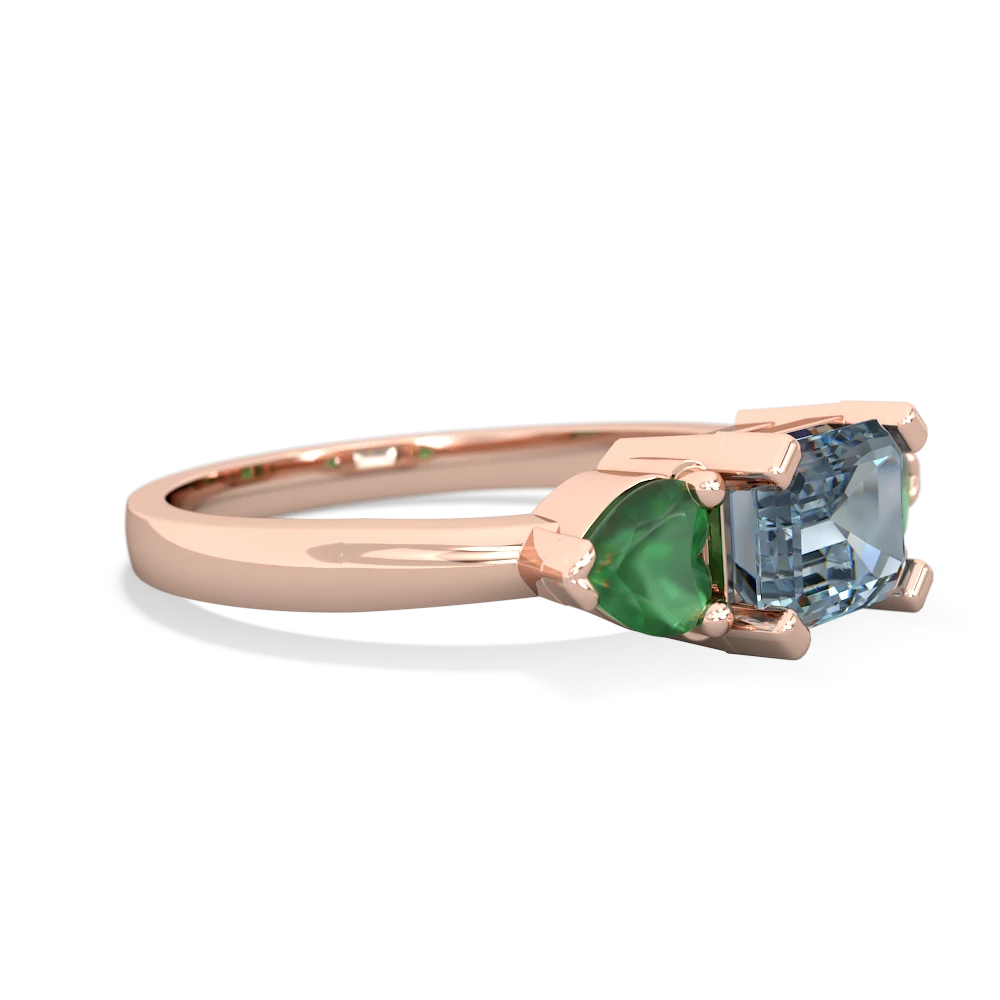 Aquamarine Three Stone 14K Rose Gold ring R5235