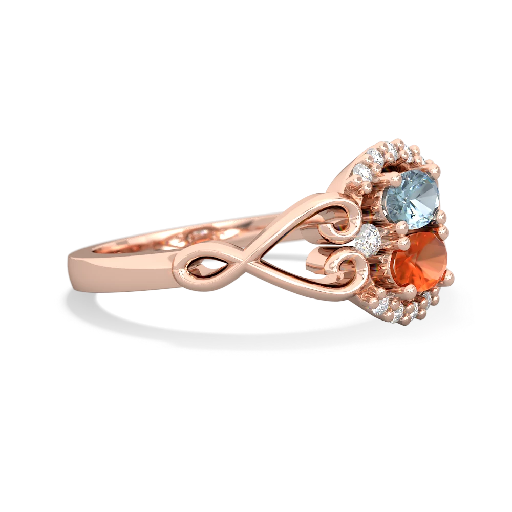 Aquamarine Love Nest 14K Rose Gold ring R5860