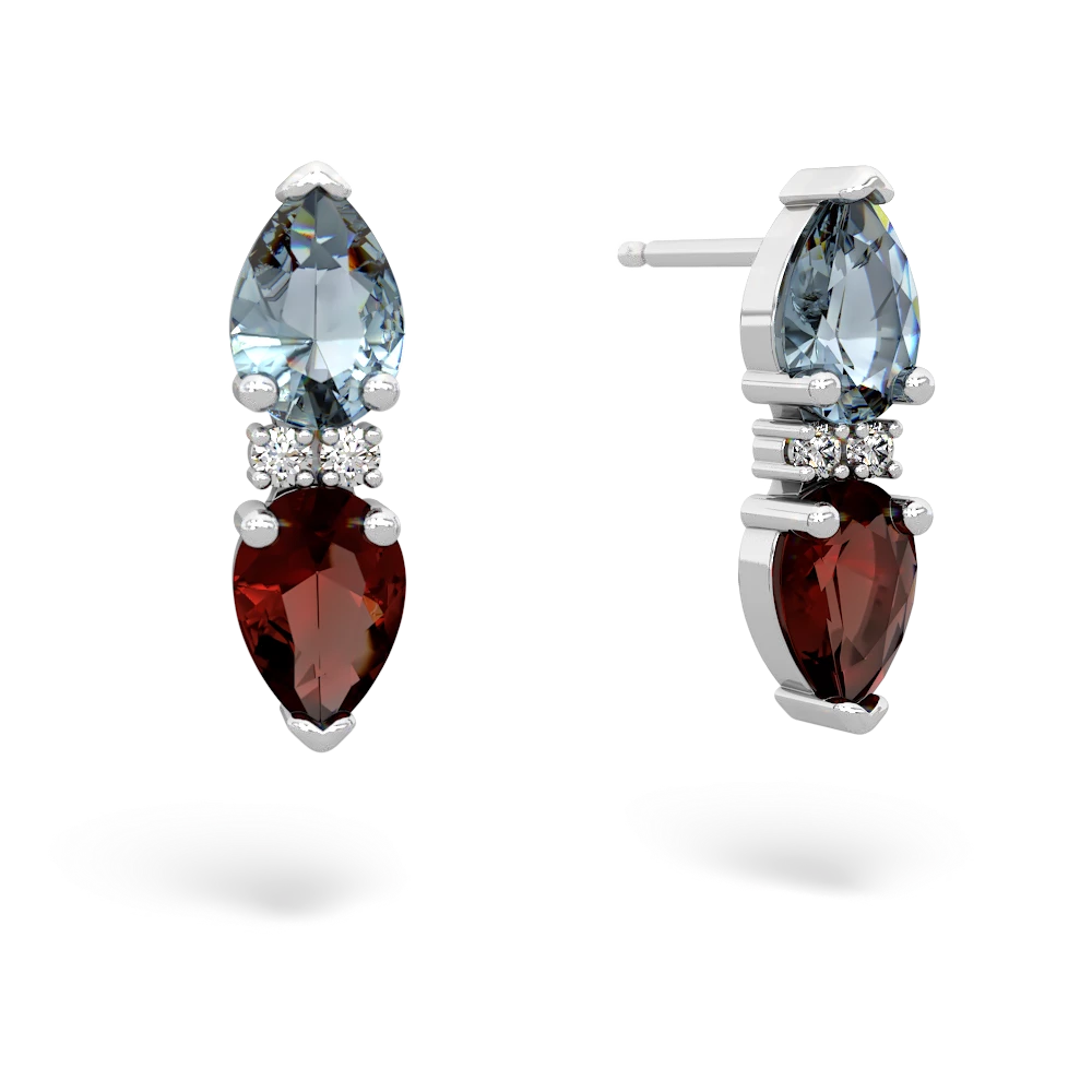 Aquamarine Bowtie Drop 14K White Gold earrings E0865
