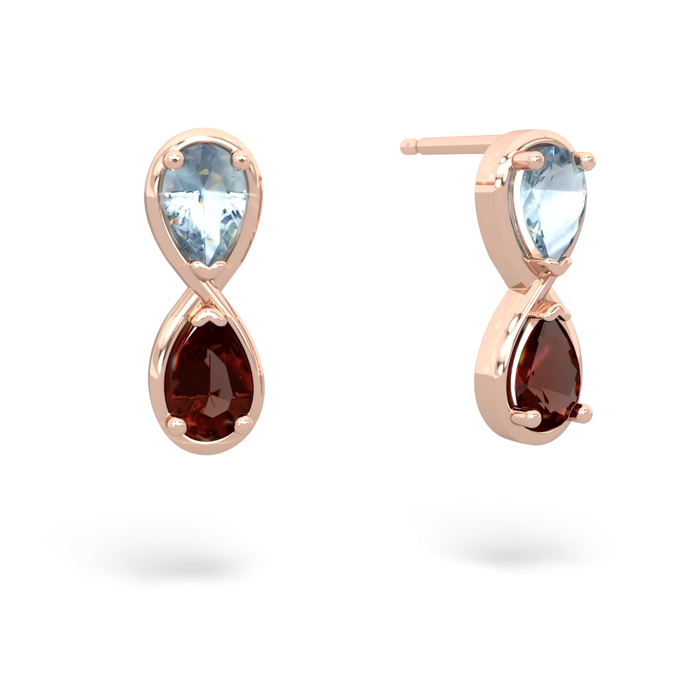 Aquamarine Infinity 14K Rose Gold earrings E5050