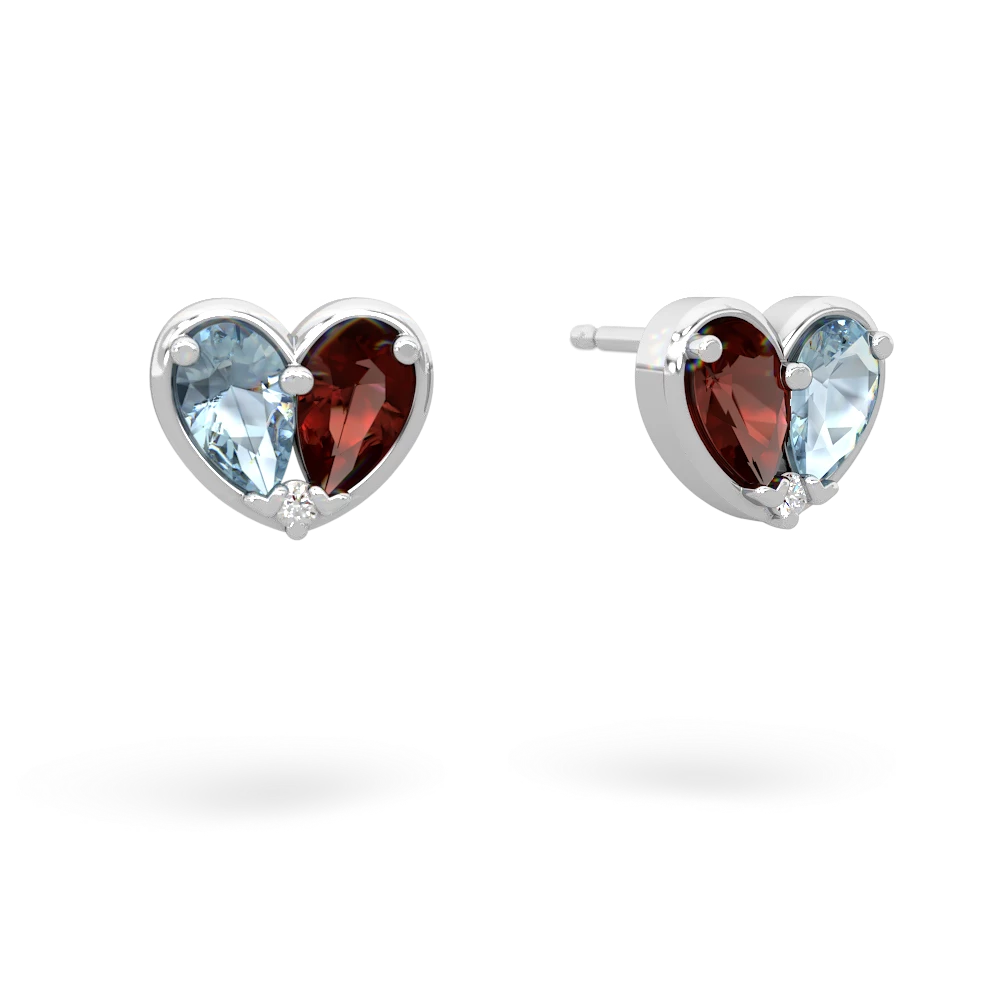 Aquamarine 'Our Heart' 14K White Gold earrings E5072