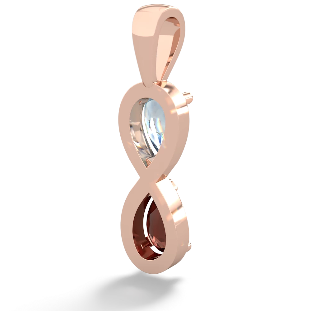 Aquamarine Infinity 14K Rose Gold pendant P5050