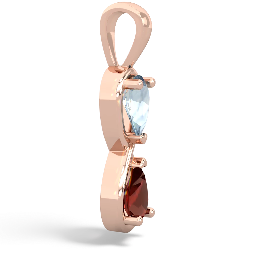 Aquamarine Infinity 14K Rose Gold pendant P5050