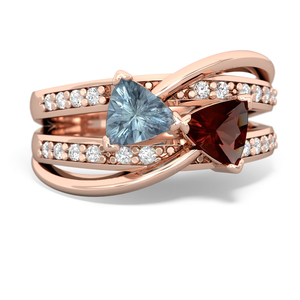 Aquamarine Bowtie 14K Rose Gold ring R2360