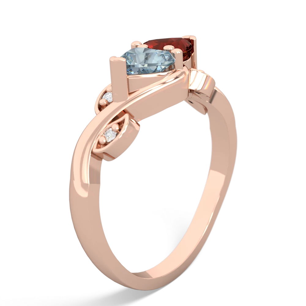 Aquamarine Floral Elegance 14K Rose Gold ring R5790