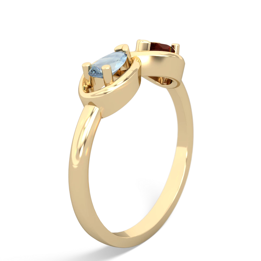 Aquamarine Infinity 14K Yellow Gold ring R5050