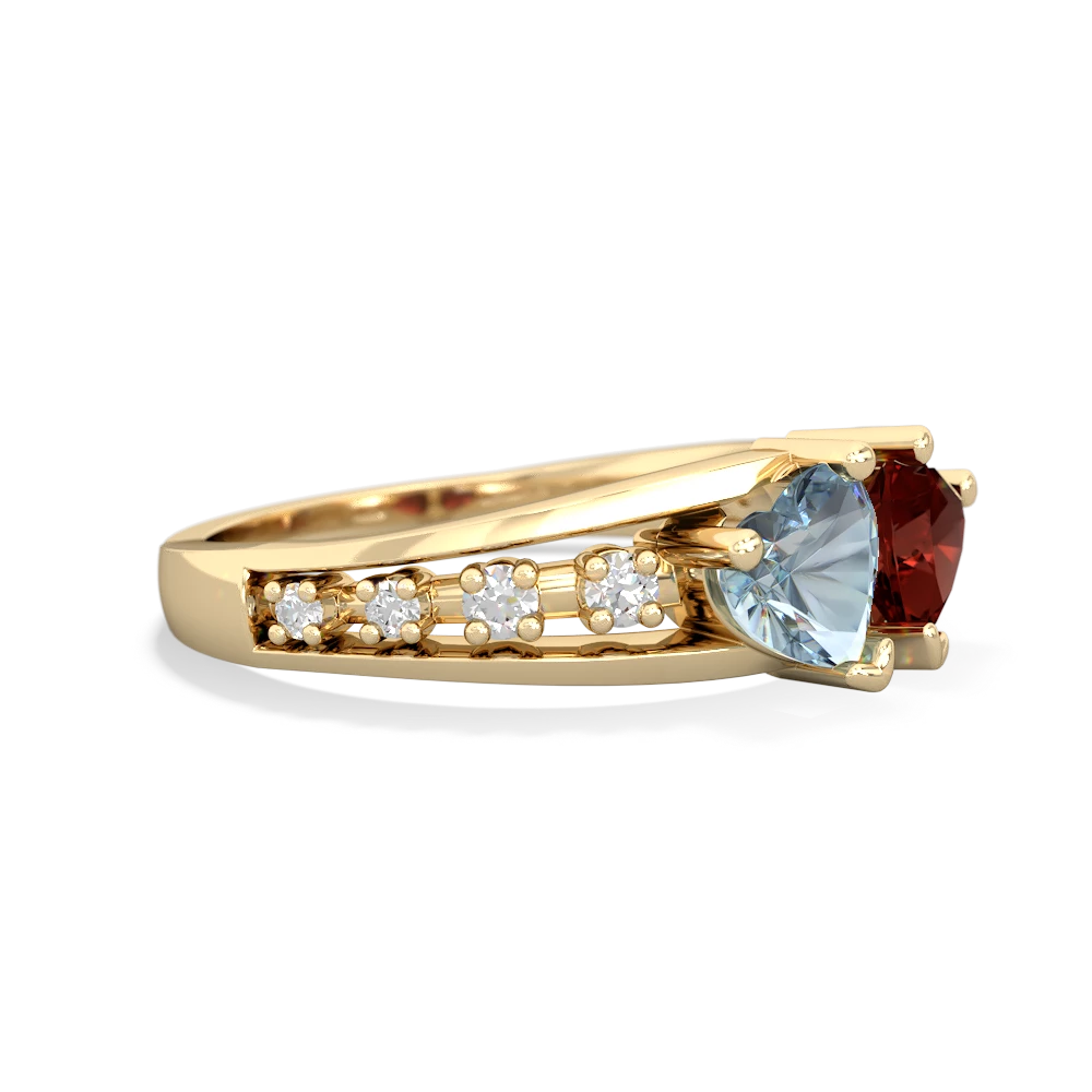 Aquamarine Heart To Heart 14K Yellow Gold ring R3342