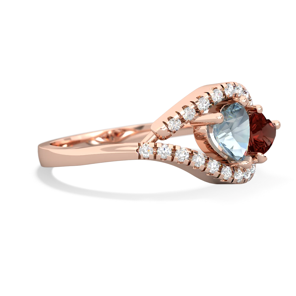 Aquamarine Mother And Child 14K Rose Gold ring R3010