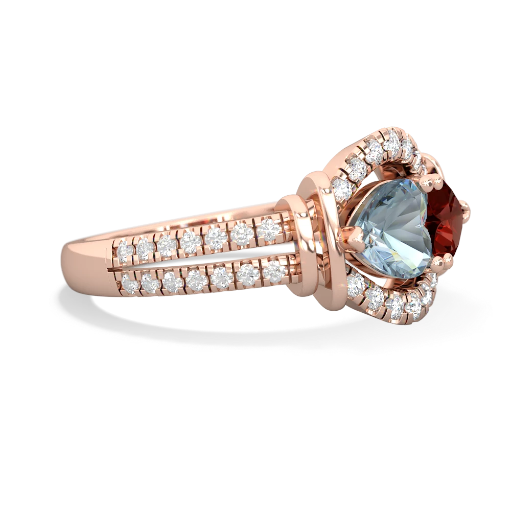 Aquamarine Art-Deco Keepsake 14K Rose Gold ring R5630