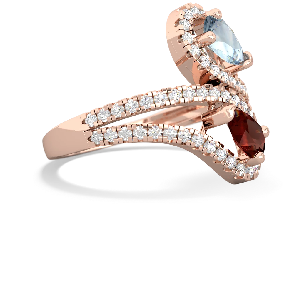 Aquamarine Diamond Dazzler 14K Rose Gold ring R3000