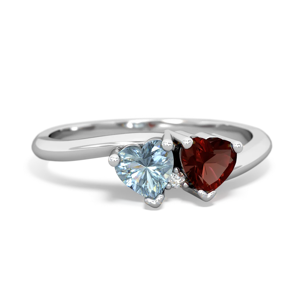 Aquamarine Sweethearts 14K White Gold ring R5260