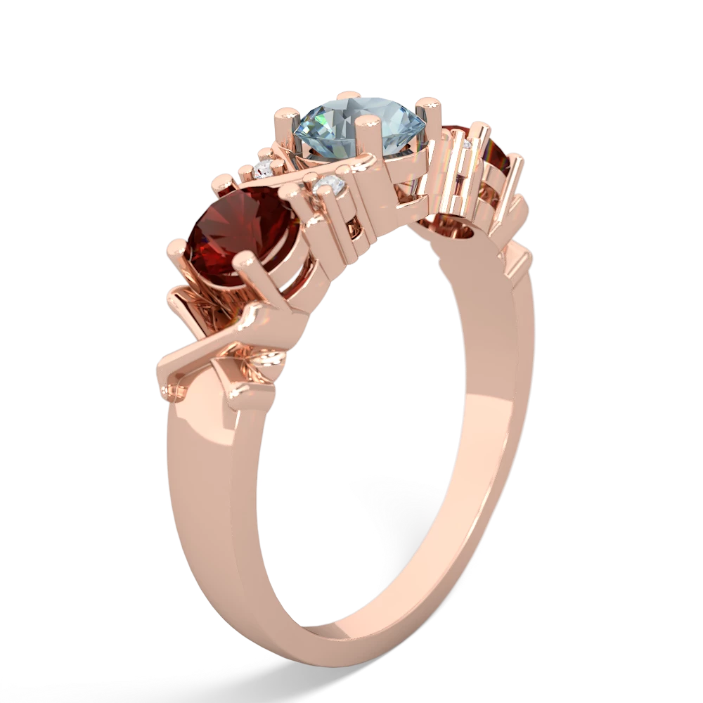 Aquamarine Hugs And Kisses 14K Rose Gold ring R5016