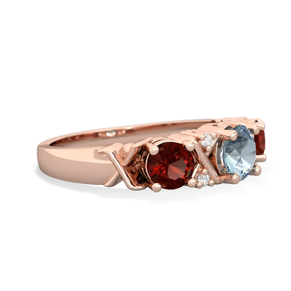 Aquamarine Hugs And Kisses 14K Rose Gold ring R5016