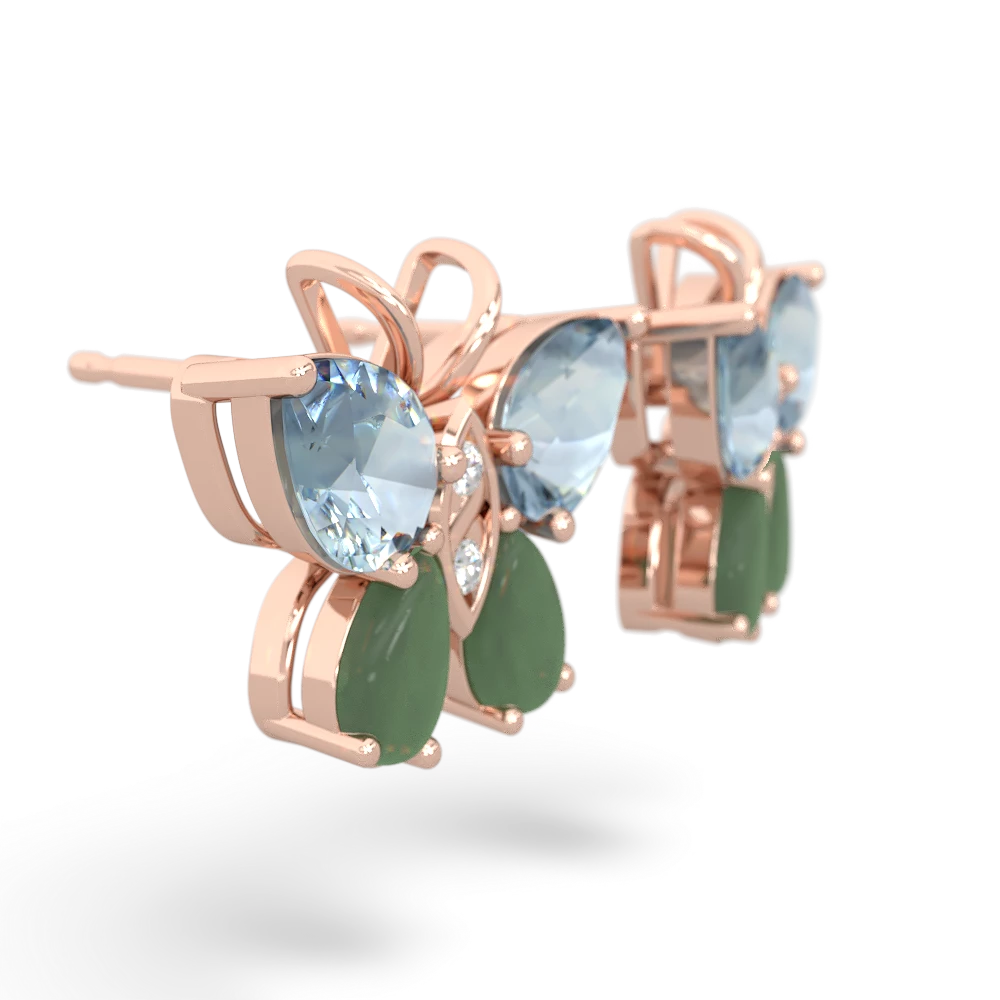 Aquamarine Butterfly 14K Rose Gold earrings E2215