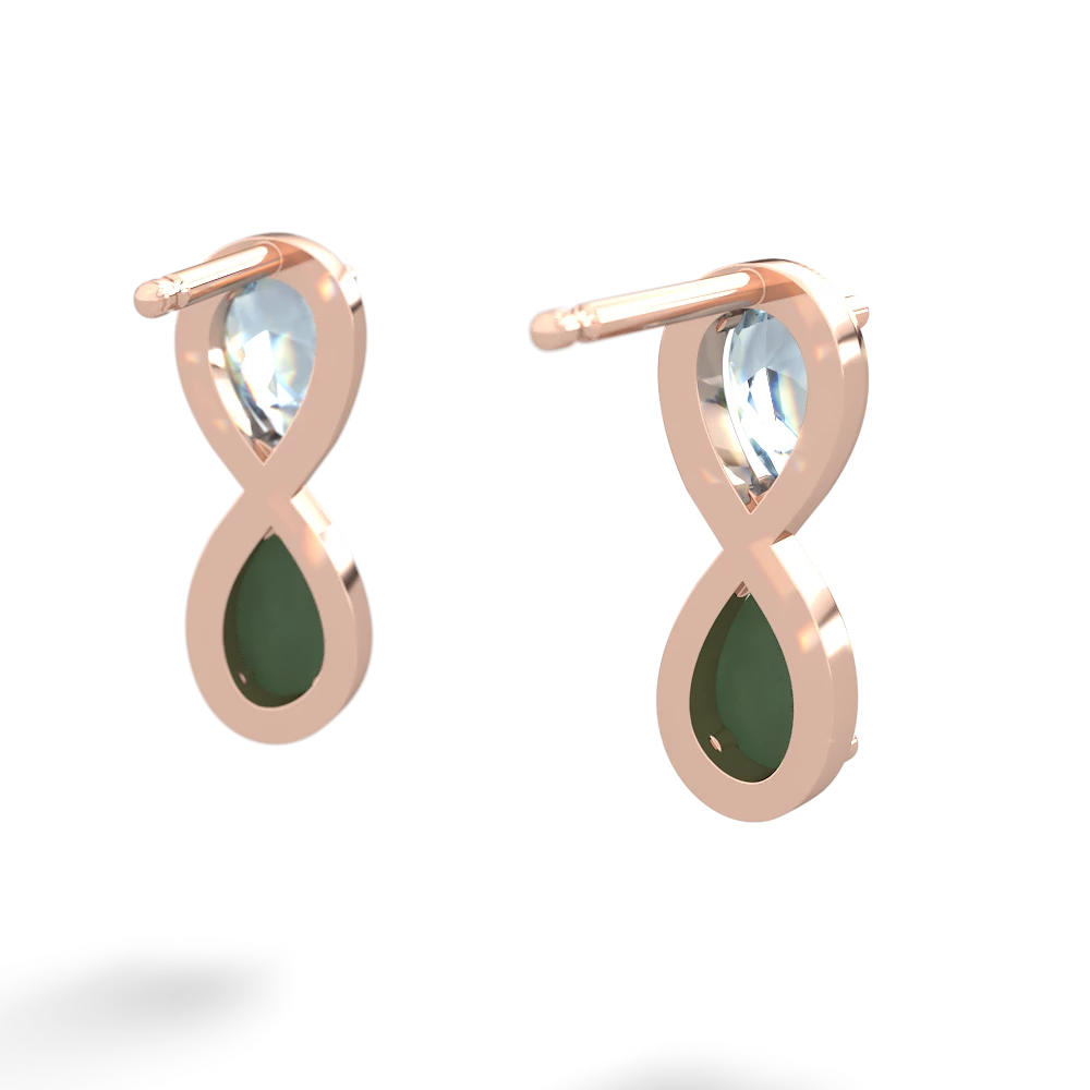Aquamarine Infinity 14K Rose Gold earrings E5050