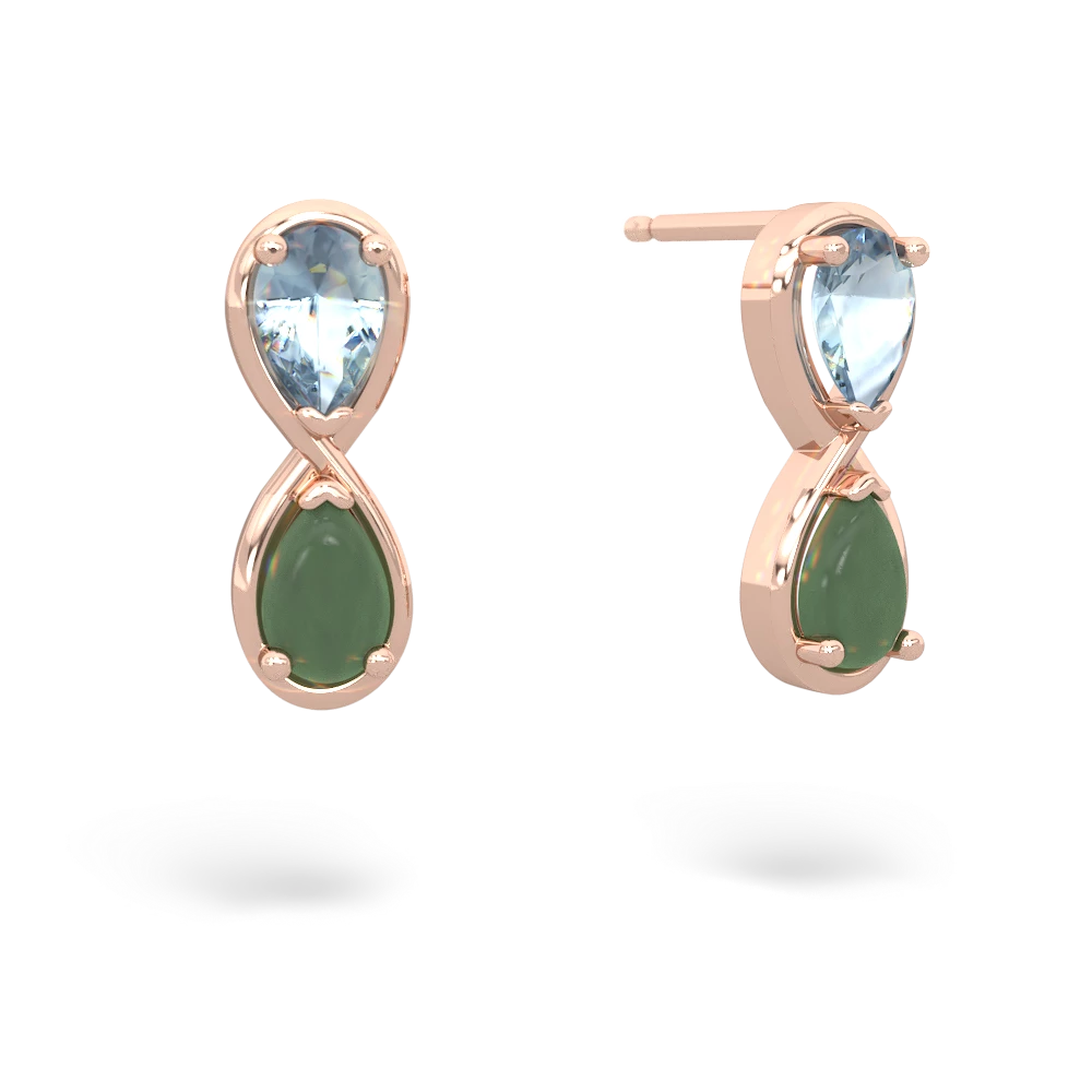 Aquamarine Infinity 14K Rose Gold earrings E5050