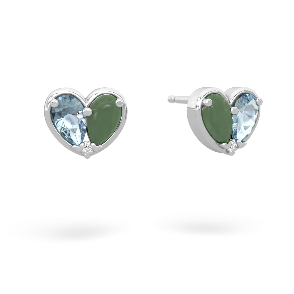 Aquamarine 'Our Heart' 14K White Gold earrings E5072