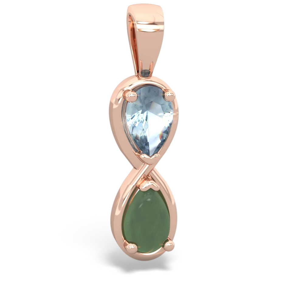 Aquamarine Infinity 14K Rose Gold pendant P5050