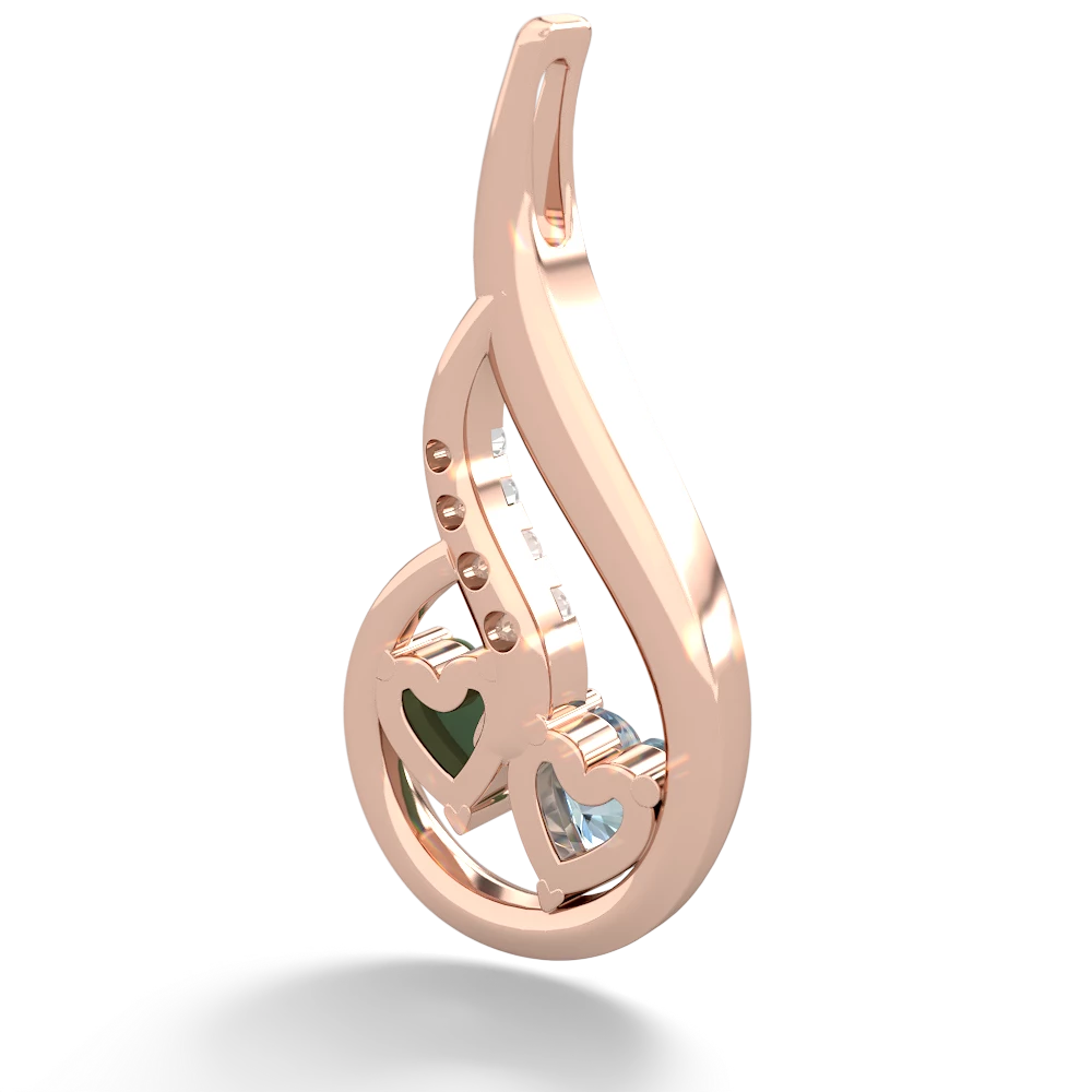 Aquamarine Keepsake Curves 14K Rose Gold pendant P5450