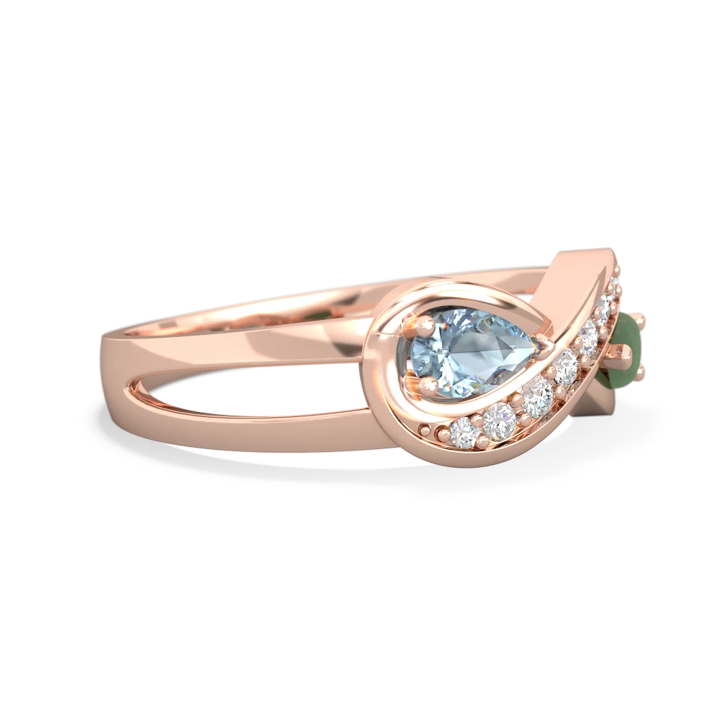 Aquamarine Diamond Infinity 14K Rose Gold ring R5390